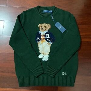 Polo by Ralph Lauren Dark Green Bear Crewneck Sweater